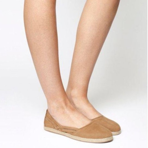 UGG ‘tippie’ flat nubuck leather suede espadrille flats. Sz EU37, US6 - Picture 1 of 16